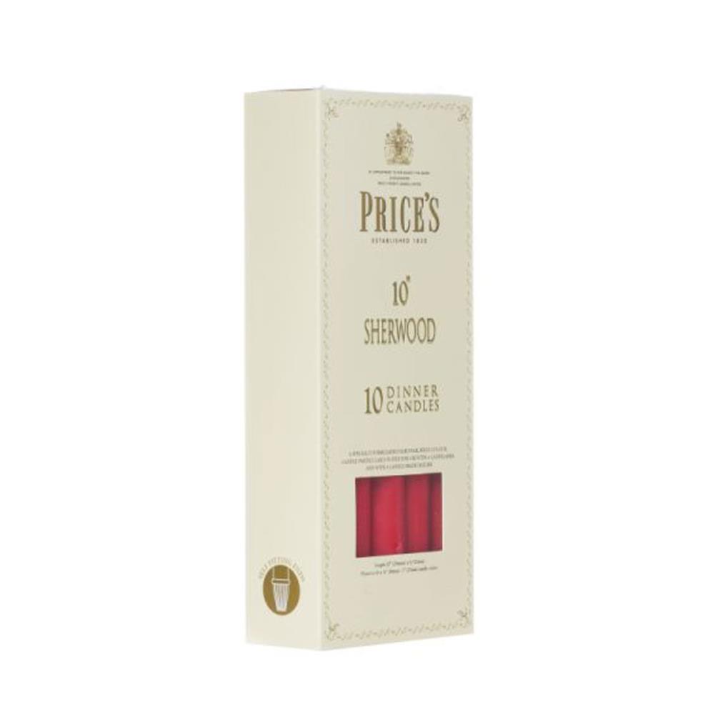 Price's Sherwood Red Dinner Candles 25cm (Box of 10) Extra Image 1